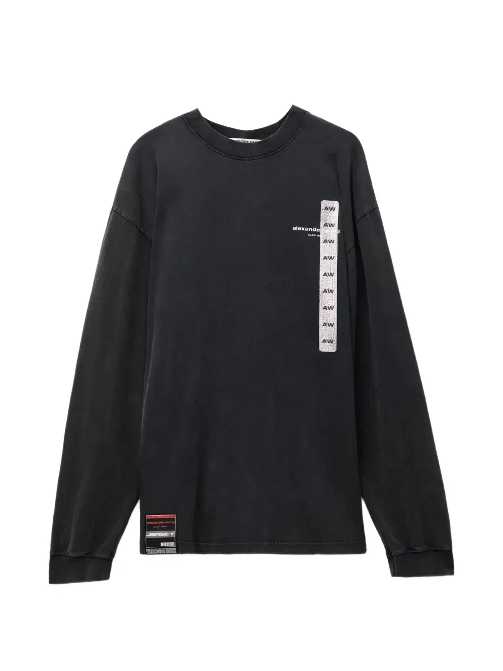 Футболка с длинными рукавами и графическим принтом Alexander Wang, черный
