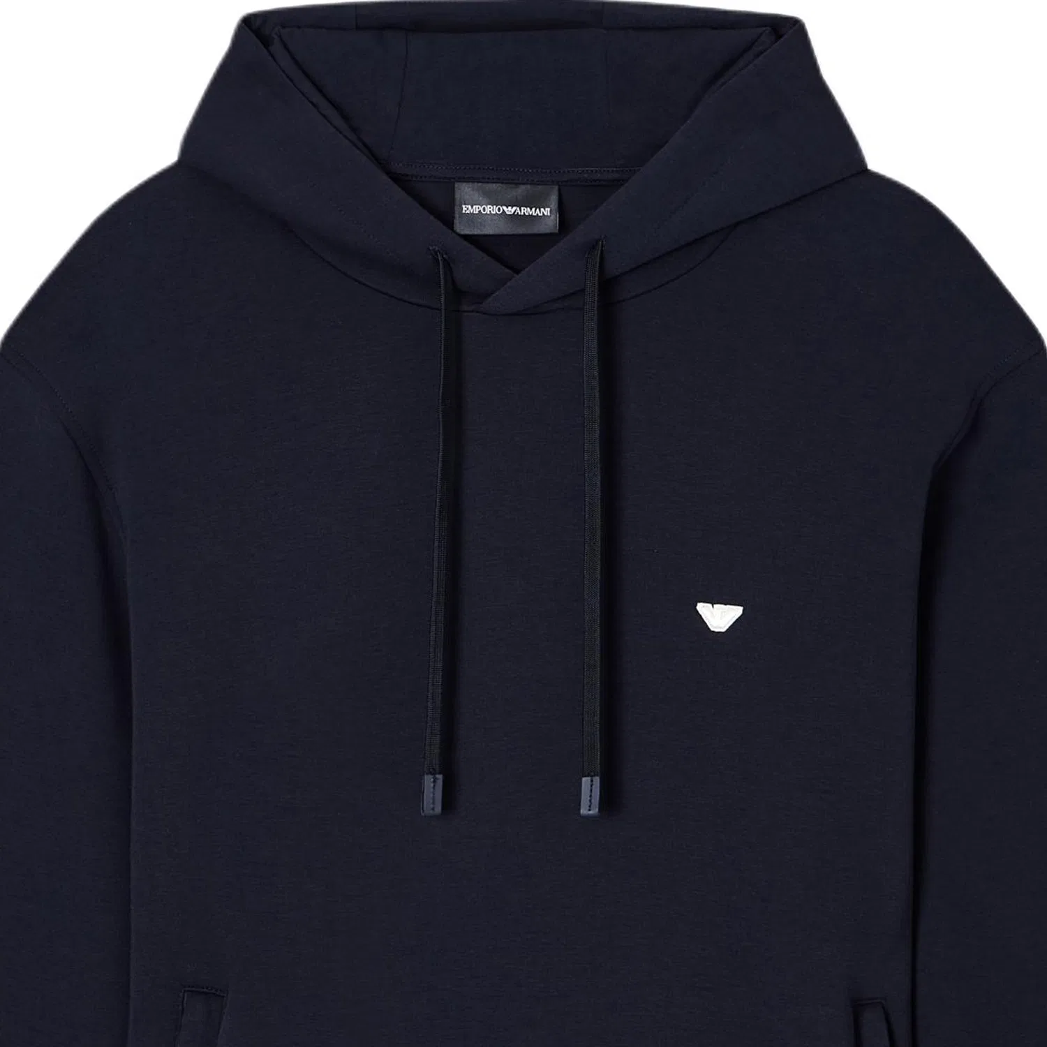 Мужское худи с принтом Micro Eagle Jersey Hoodie EMPORIO ARMANI, Marine Blue — фото 3
