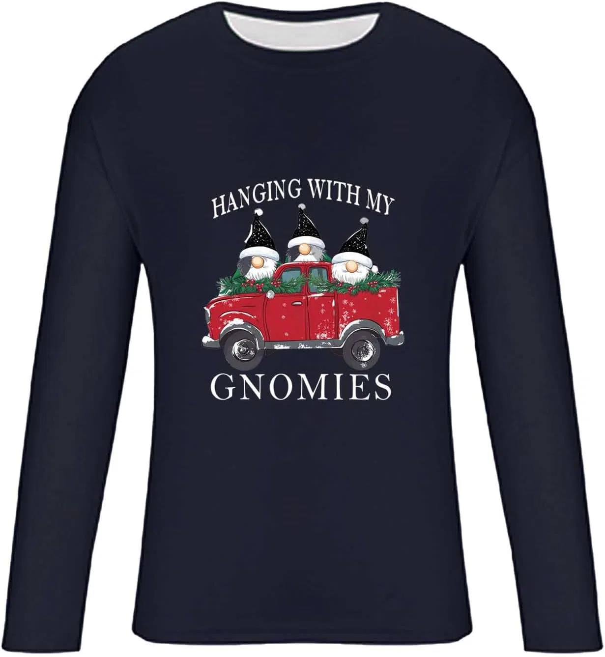 Мужская футболка с принтом Long Sleeve Crewneck, Navy — фото 3