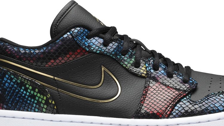 Кроссовки Wmns Air Jordan 1 Low Multi Snakeskin, разноцветный — фото 2