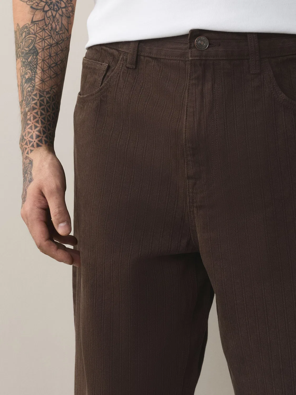 Джинсы Barrel Fit N. Premium Denim Next, коричневый — фото 3