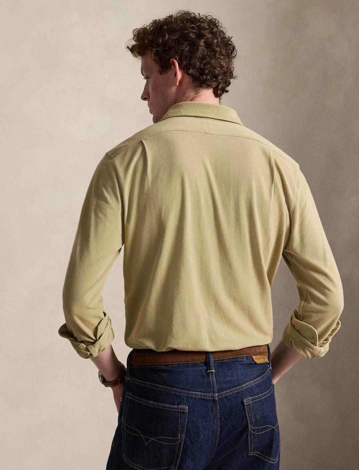 Рубашка с длинным рукавом Polo Ralph Lauren, бежевый — фото 3