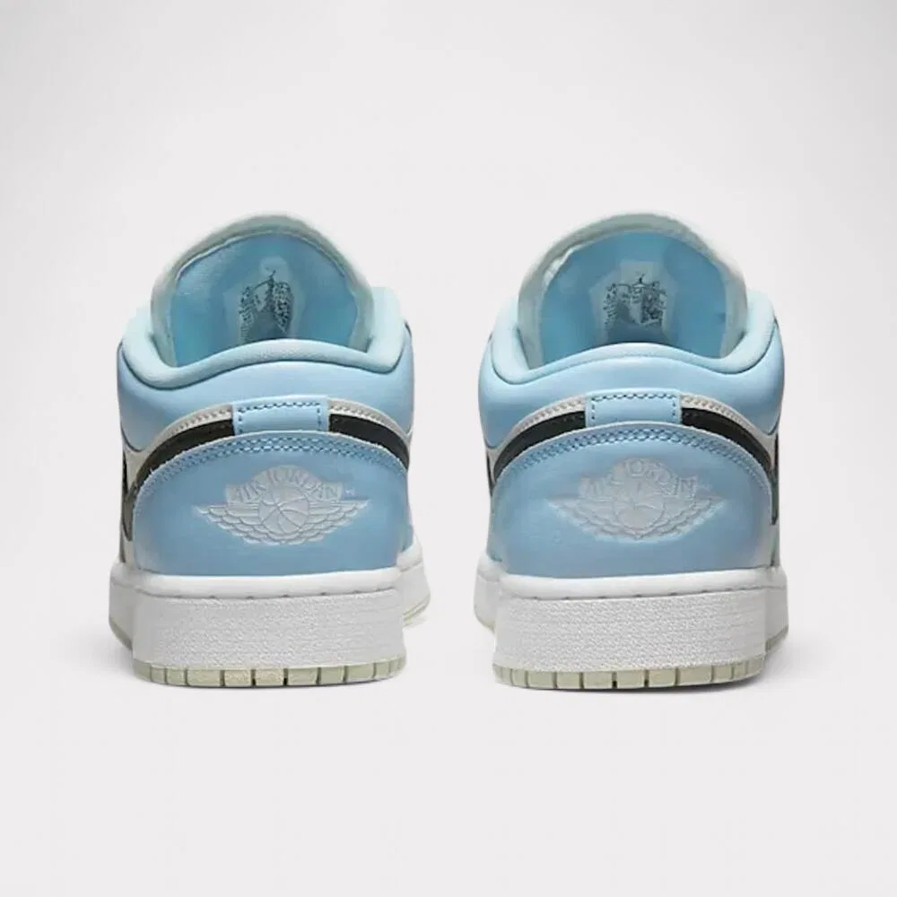 Детские кроссовки с контрастным дизайном Air Jordan 1 Low Nike, Ice Blue Black — фото 4