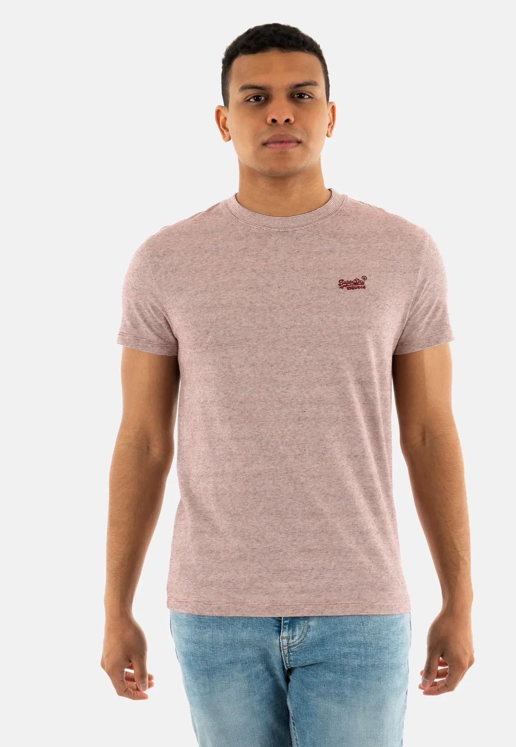 Мужская футболка с принтом Essential Logo EMB Superdry, Cherry Red Feeder — фото 2