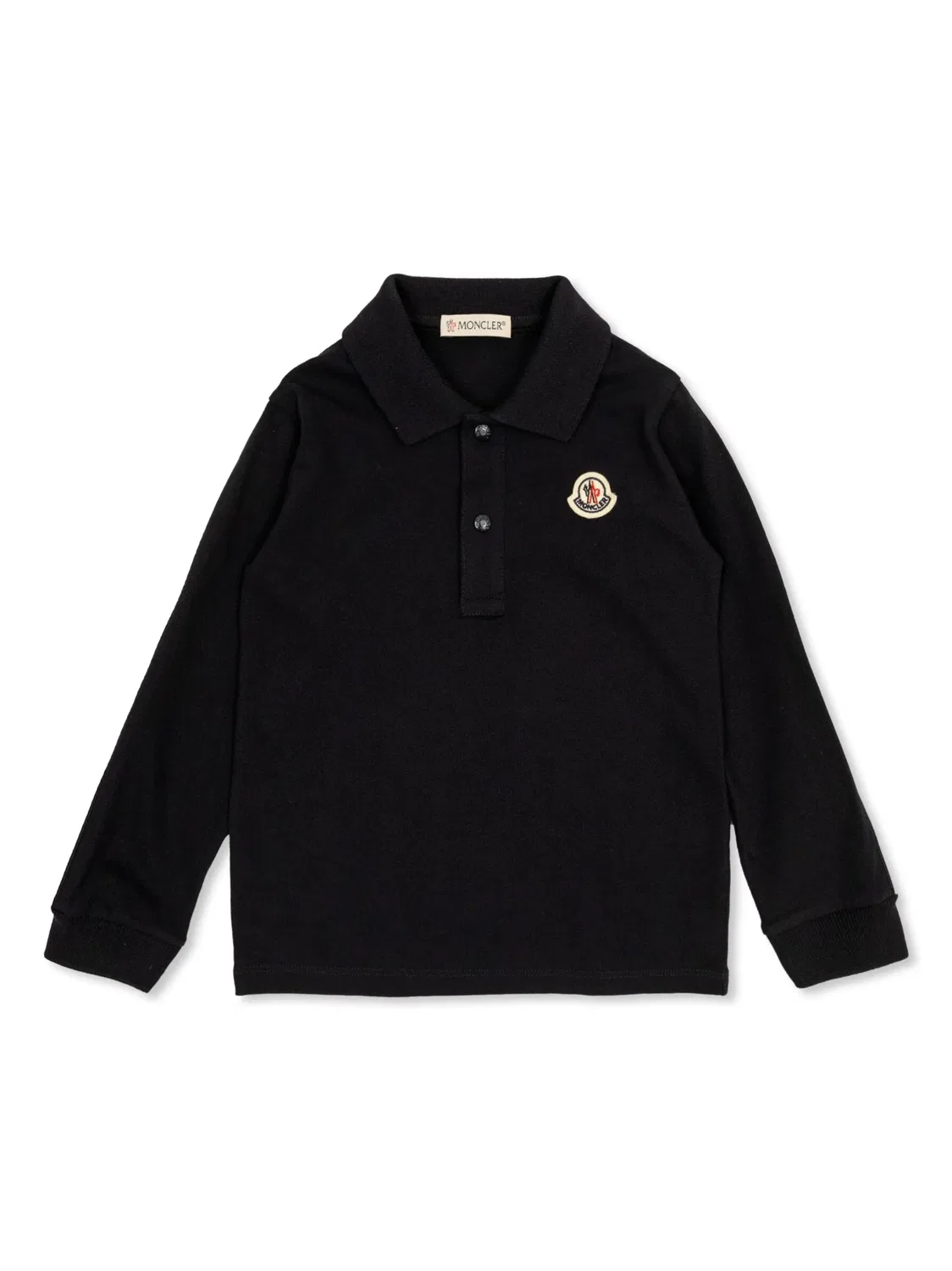 Поло с триколорной отделкой Moncler, полуночный синий