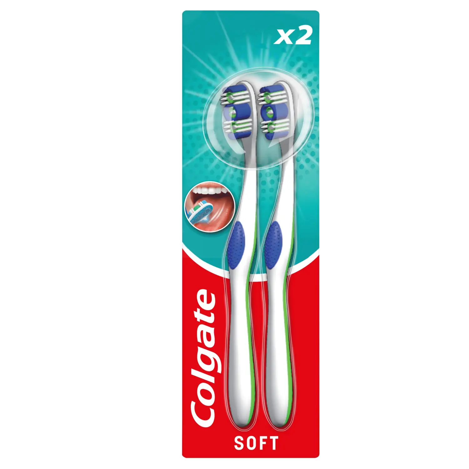 

Colgate 360° зубная щетка мягкая, 2 шт/1 упаковка