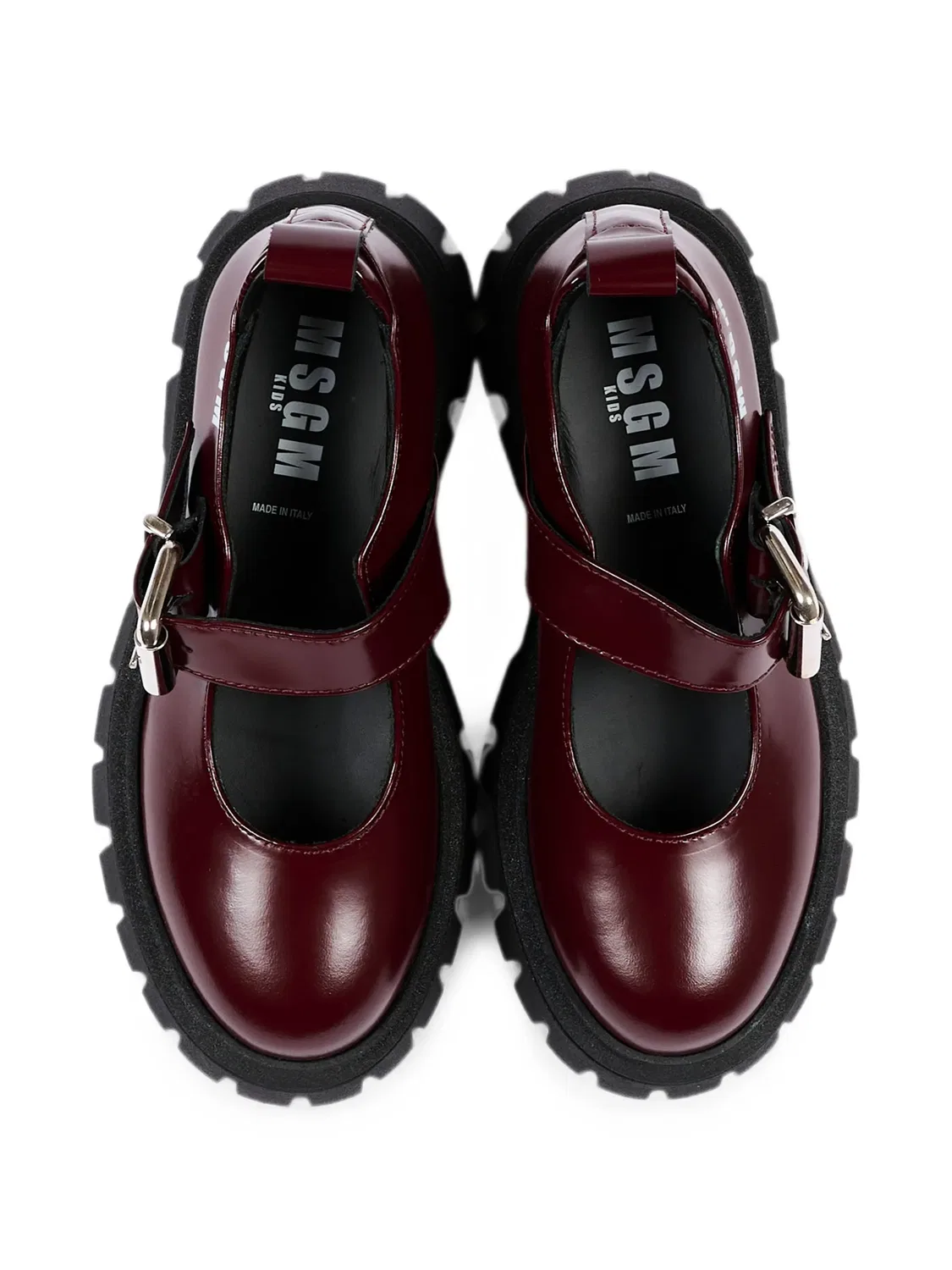 Лоферы на массивной подошве с пряжками Msgm Kids, красный — фото 4