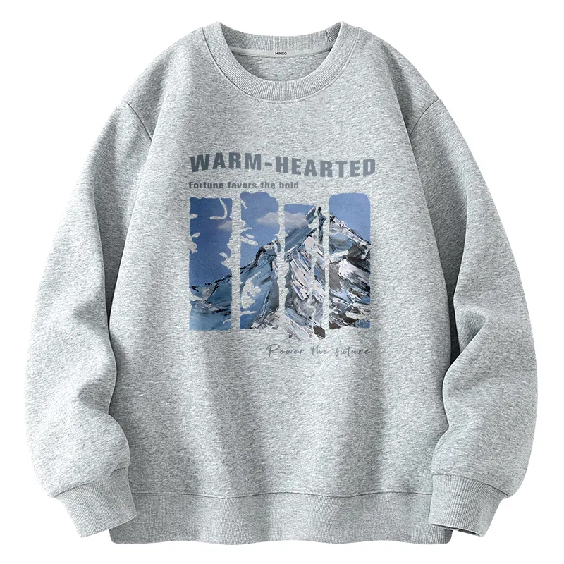 Детский свитшот с принтом Ice-Bound Snow Mountains MINISO, Black — фото 3