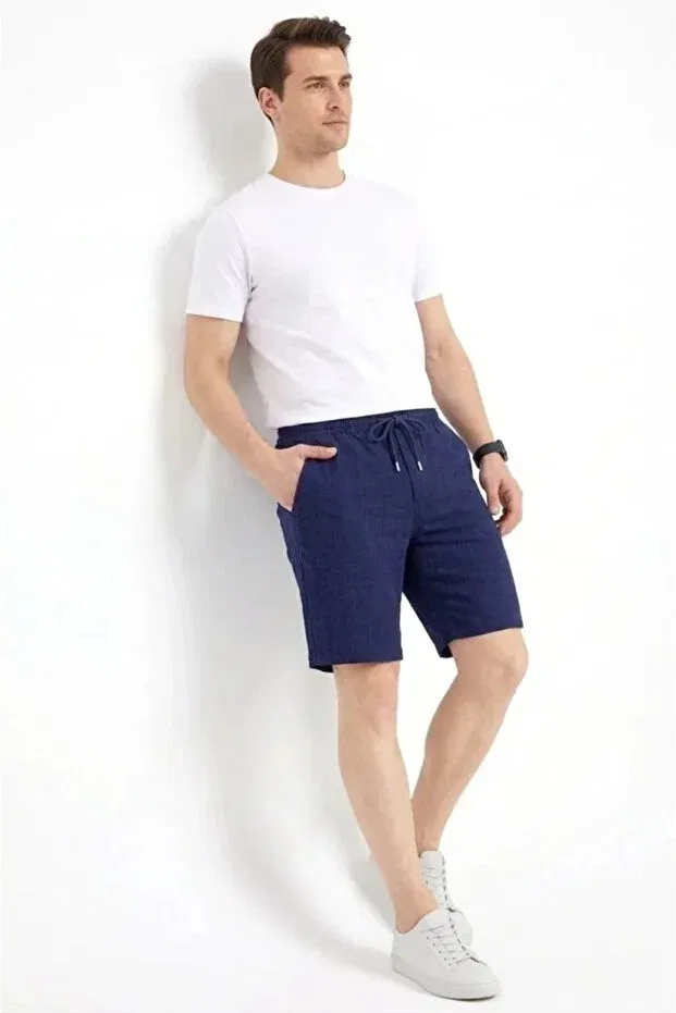 Детские шорты для девочек льняные Vella Moda, Navy Blue — фото 3