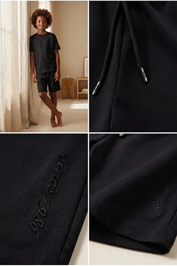 Детские шорты для мальчиков хлопковые Modal fabric black children's shorts Katia&Bony, Black — фото 2