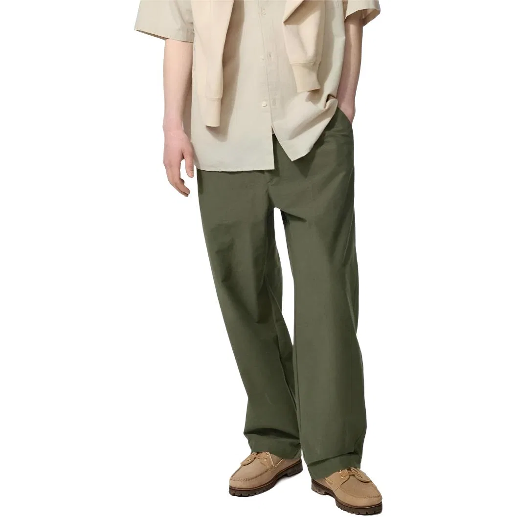 Брюки повседневные Wide Leg, UNIQLO, Dark Olive