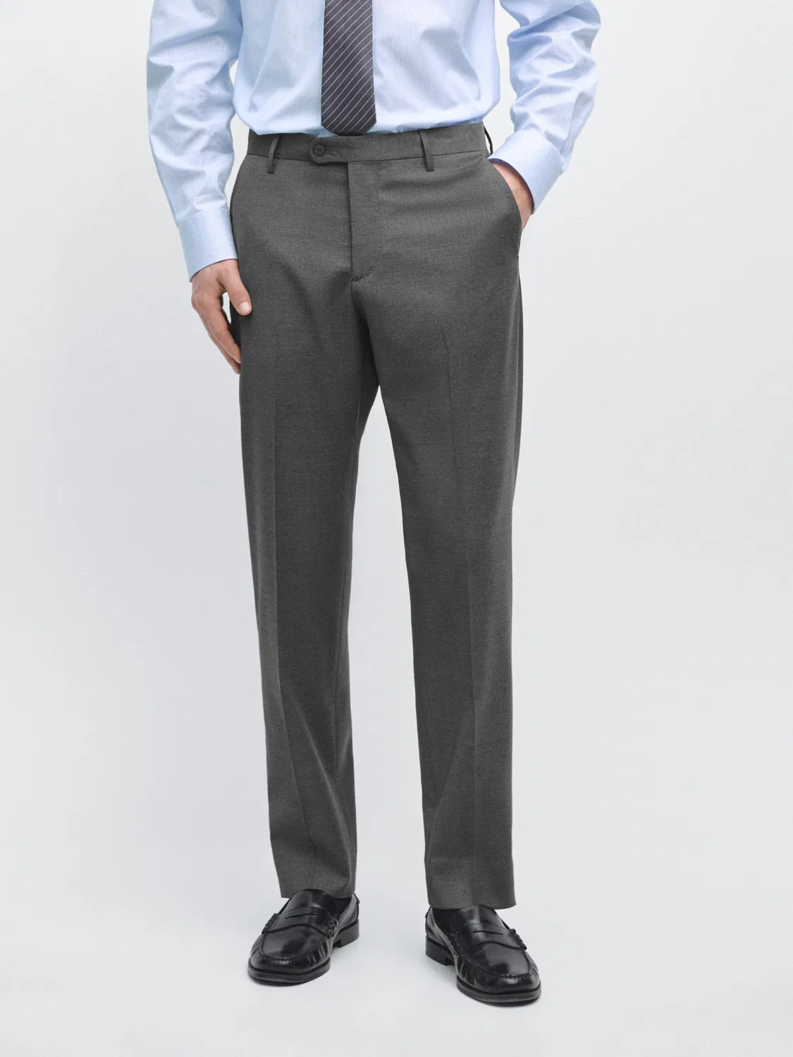 Брюки Massimo Dutti, для костюма, серые