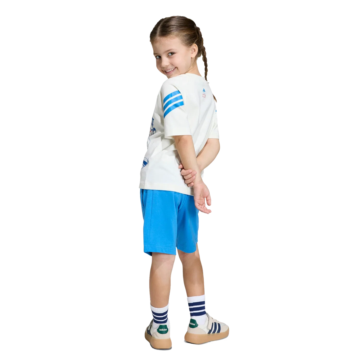 Детский спортивный костюм с принтом Marvel Avengers Adidas, белый — фото 3