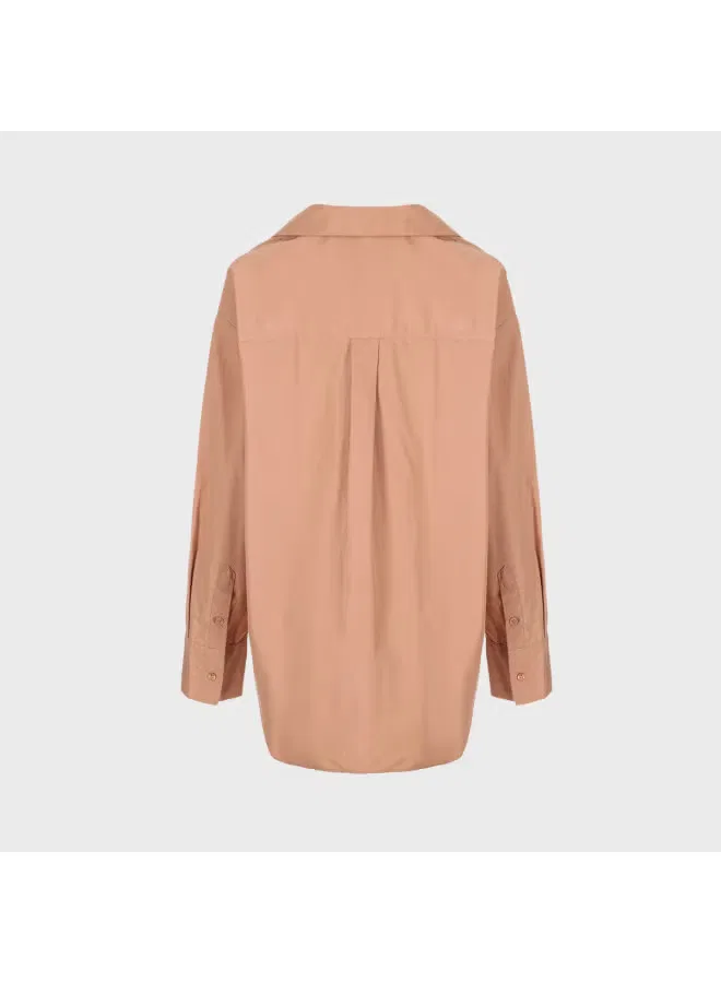 Лонгслив свободный минималистичный с длинным рукавом Zara, молочный — фото 3