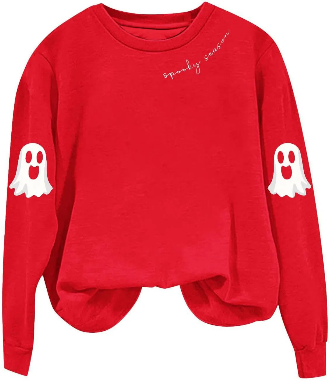 Женский свитшот с принтом Funny Ghost, Aa Red — фото 3