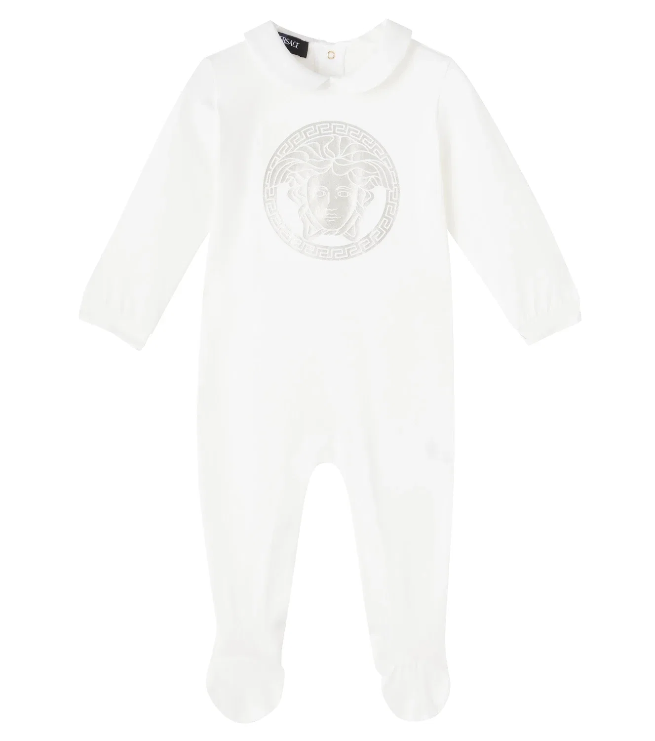 Боди хлопковое Baby Medusa Versace Kids, белый