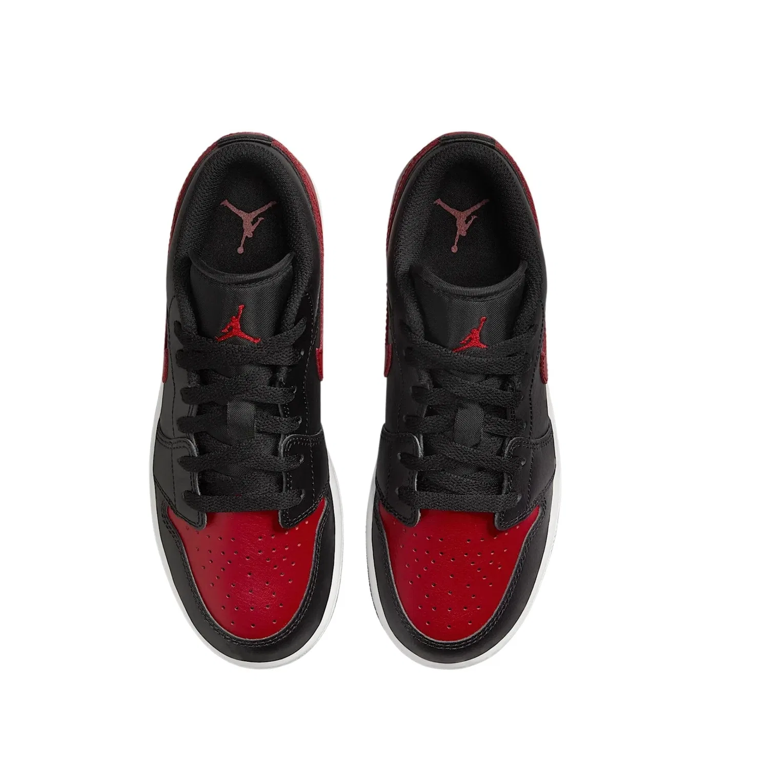 Детские кроссовки для мальчиков с принтом Air Jordan 1 Low (GS) NIKE, Nero Rosso Bianco — фото 3