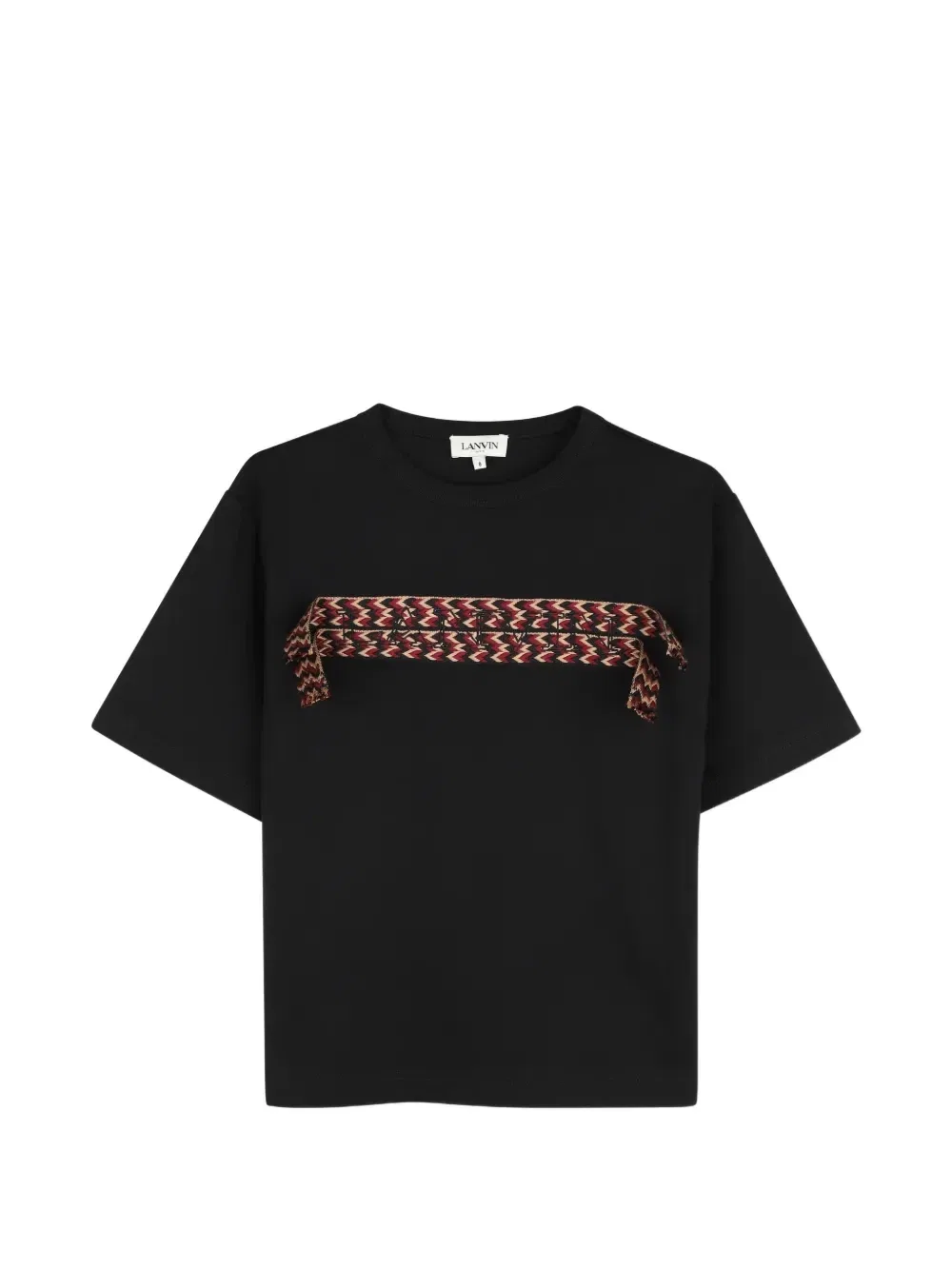 Футболка с узором шеврон Lanvin Enfant, черный