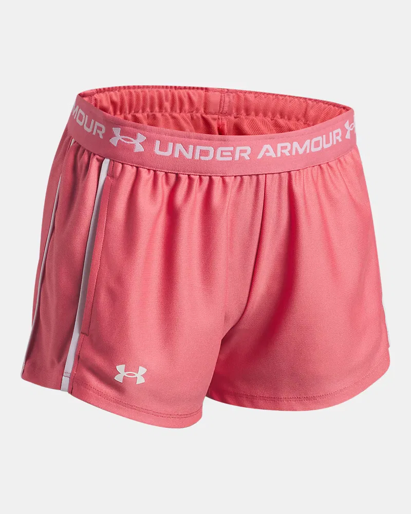 Детские шорты быстросохнущие из переработанного полиэстера UA Tech Play Up UnderArmour, Bittersweet Pink/White — фото 3