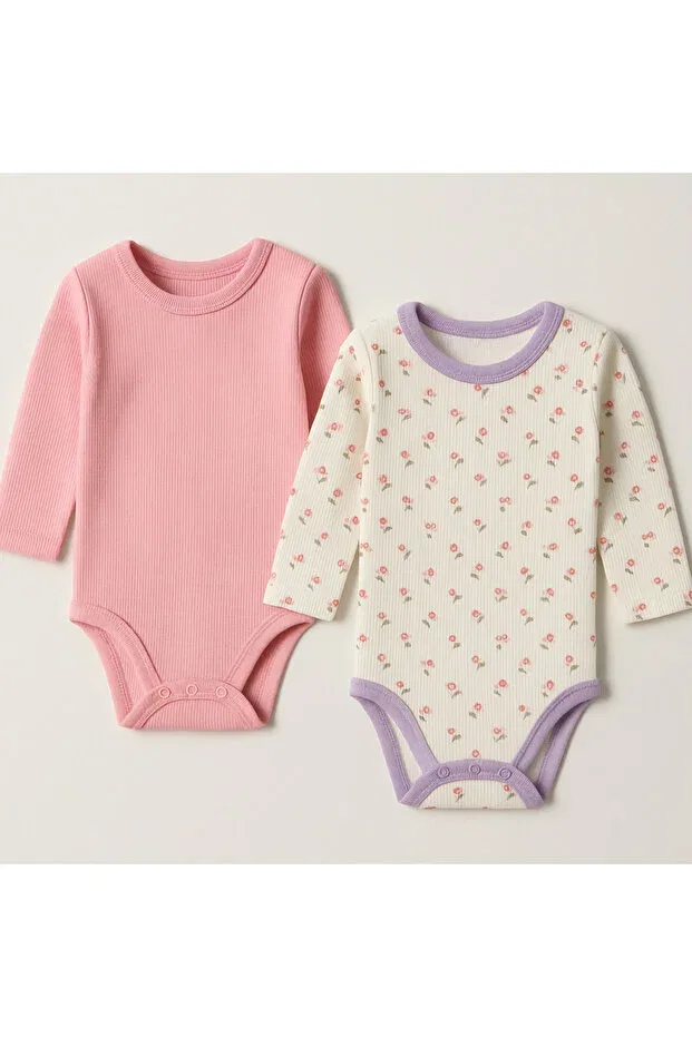 Детское боди-комплект с длинным рукавом Myzi Store, Lilac-Pink