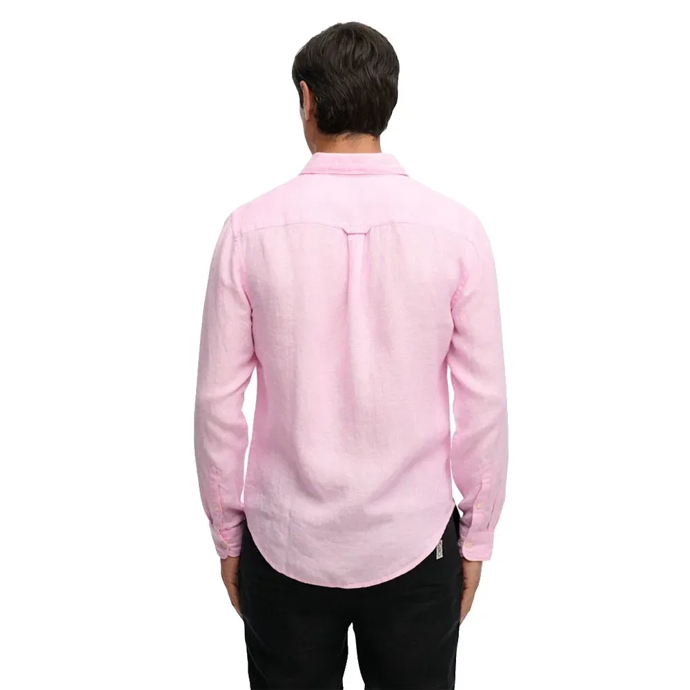 Рубашка с длинным рукавом Riviera Linen Superdry, розовый — фото 2