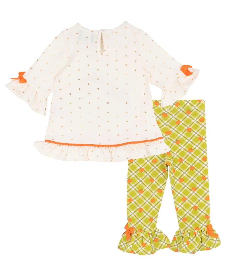Комплект из топа и леггинсов с принтом Baby Girls' Printed Top and Leggings, 2-Piece Set Rare Editions, Ivory/Yellow — фото 3