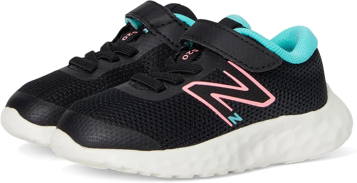 Детские кроссовки для девочек с банджи-шнуровкой New Balance, Black/Ultra Pink/Cyber Jade
