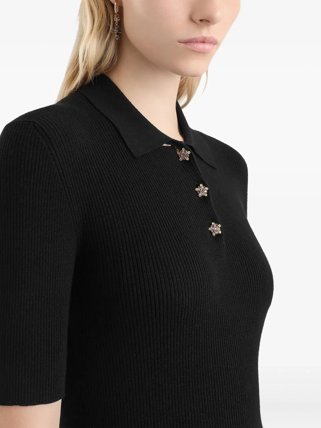 Поло топ Dolce & Gabbana, черный — фото 3