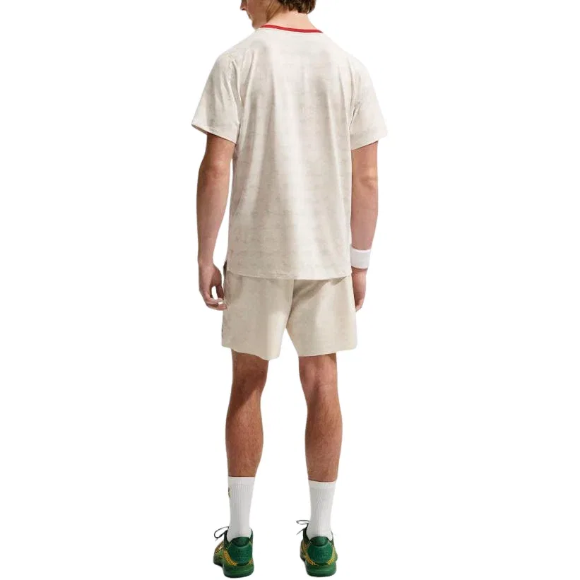 Мужская футболка Nike Court Advantage Dri-FIT с принтом Light Bone Tough Red Black, белый — фото 3