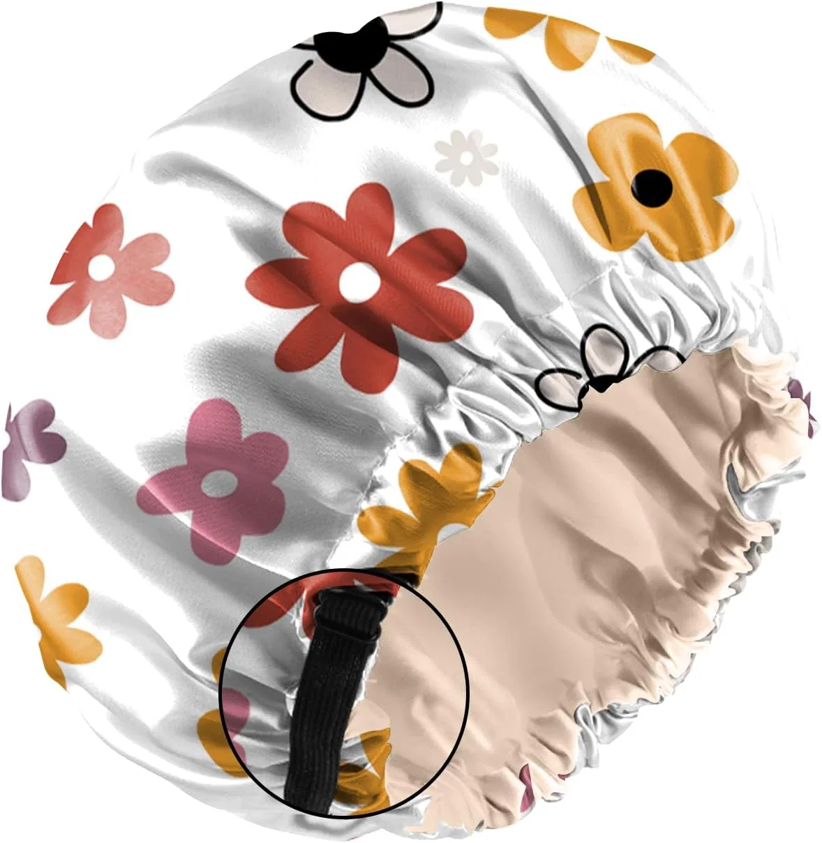 Шапочка для сна, Двухслойная, Регулируемая, Zewurtuw, J22 Flower Flower