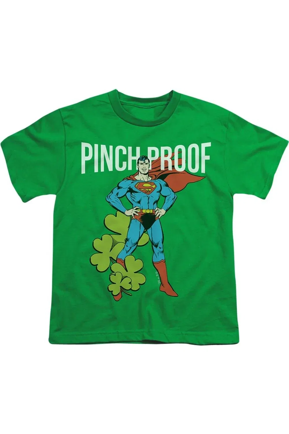 Детская футболка для мальчиков с коротким рукавом с принтом Superman St. Patrick´s Day Pinch Proof Gildan, Kelly Green