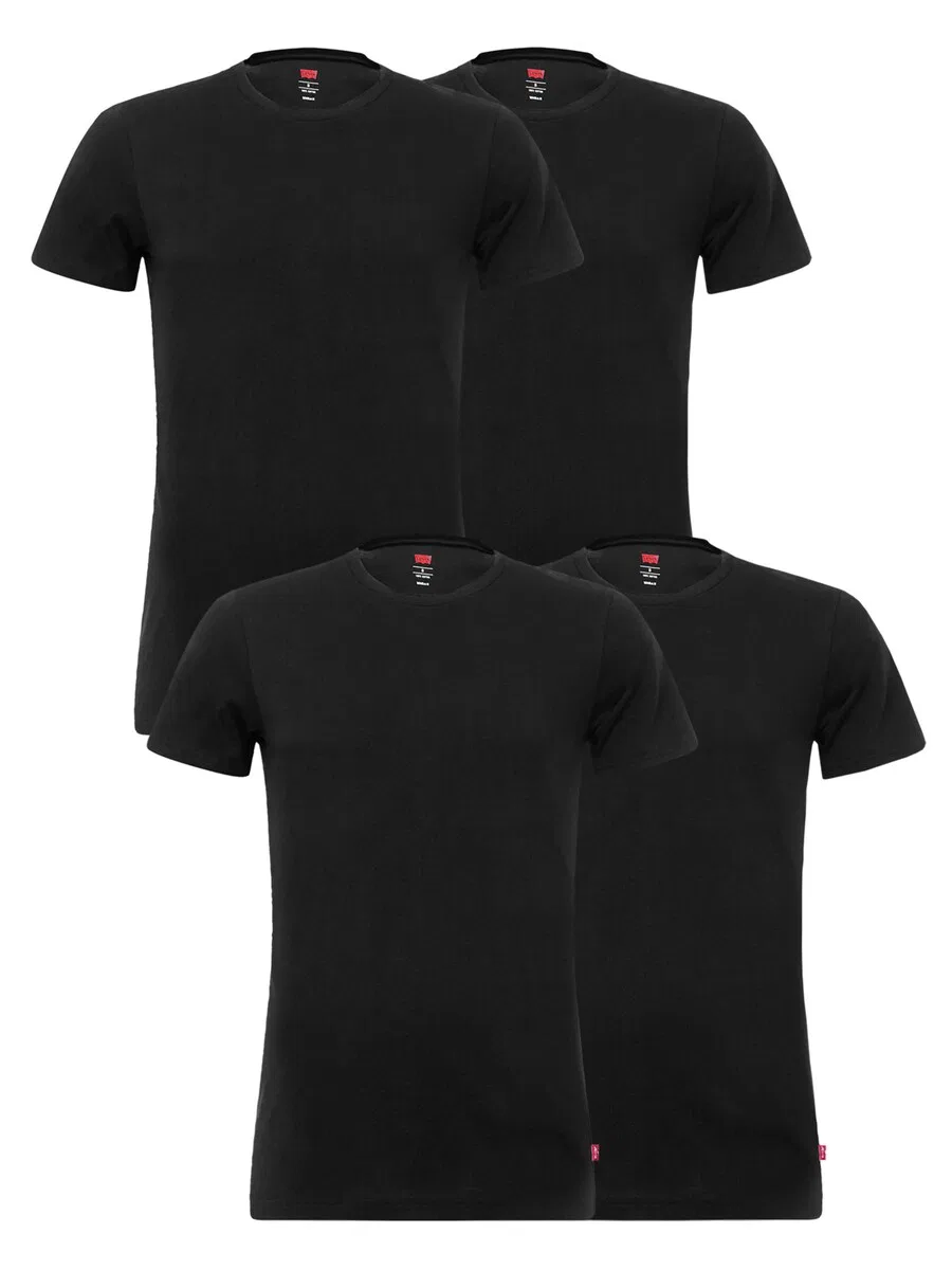 Футболка LEVI'S '4er Pack Crew Neck T-Shirts' черного цвета