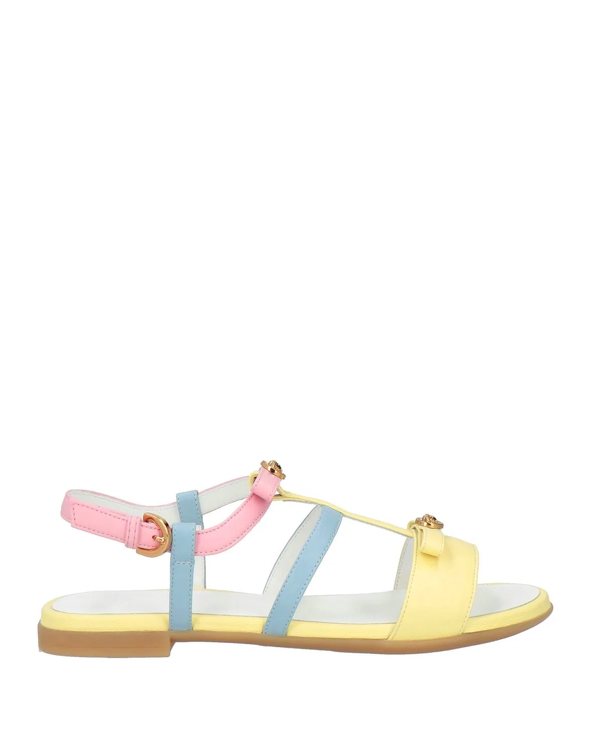 Детские сандалии для девочек с бантом Pastel Yellow Versace Young, светло-желтый