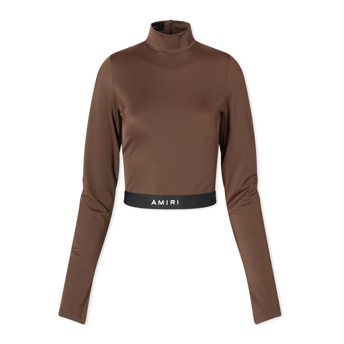 

Лонгслив Amiri Long Sleeve Mock Neck Crop, коричневый