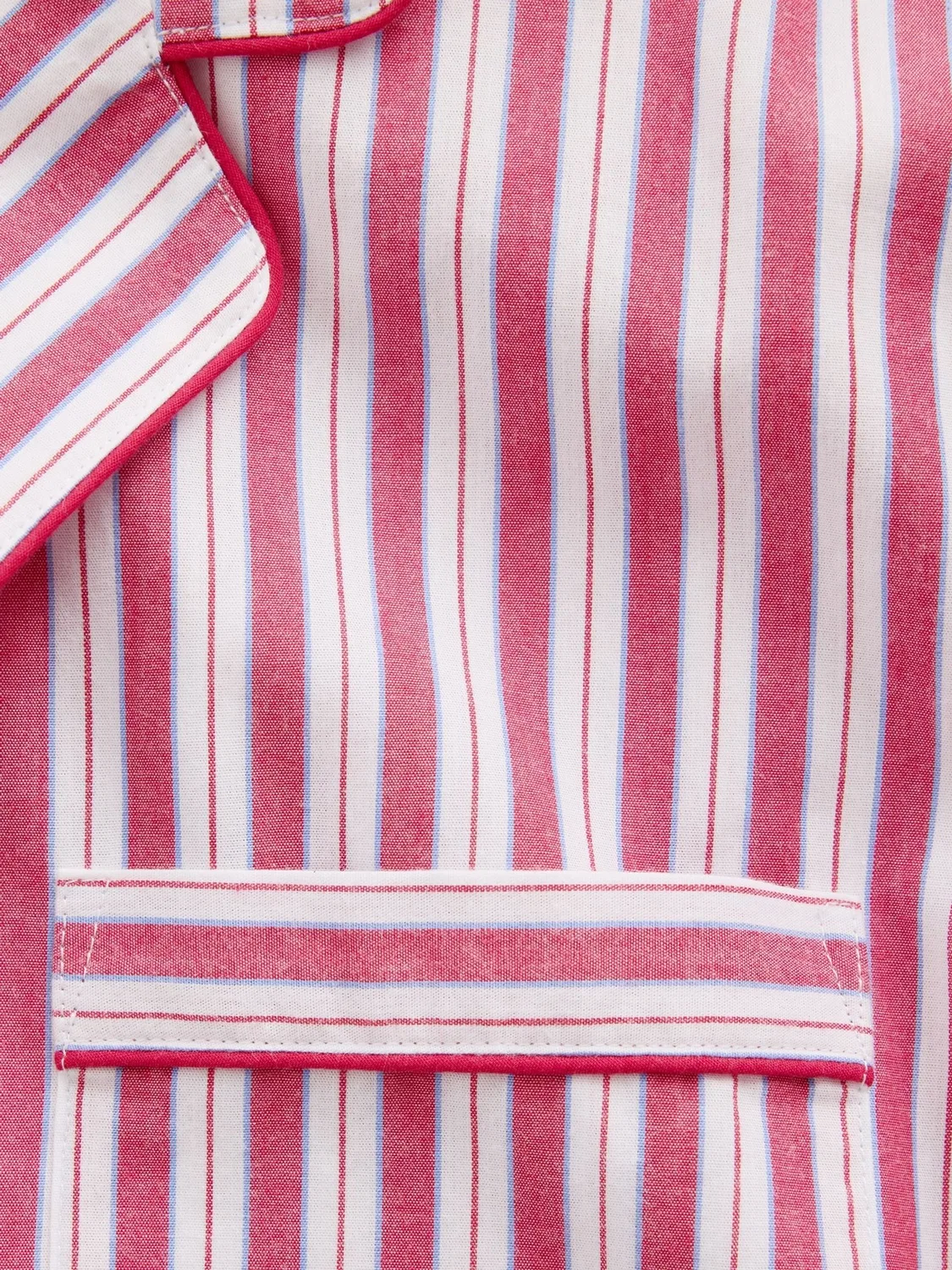 Пижамная рубашка Gap Red Stripe Poplin, красная полоска — фото 4