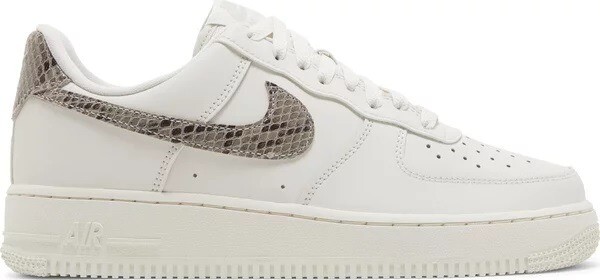 Кроссовки Nike Wmns Air Force 1 07 Phantom Ivory Snakeskin, белый/серый (Размер 37,5 RU)