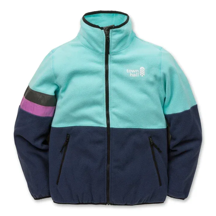 Флисовая кофта на молнии Midtown Fleece Town Hall, Aqua Sky/Black Iris — фото 2