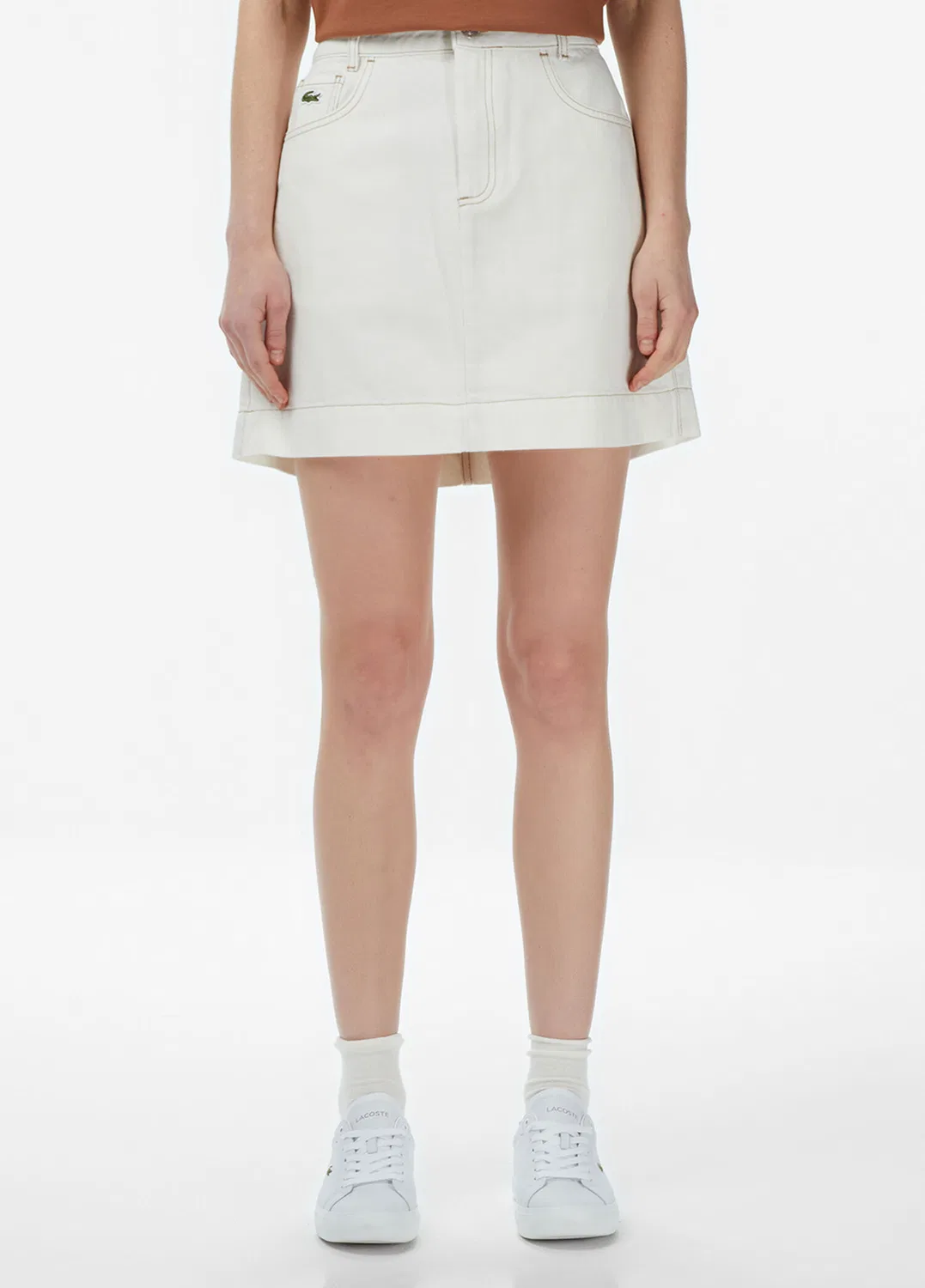 Юбка джинсовая Lacoste Classic Fit, кремовый — фото 3
