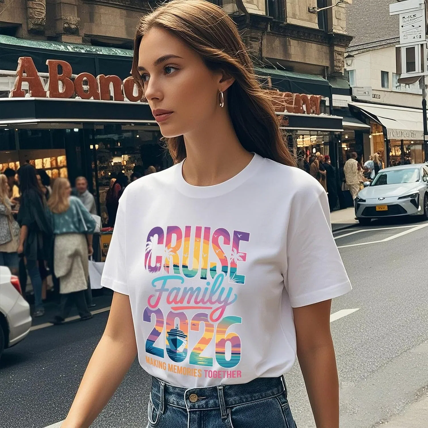 Мужская футболка с графическим принтом Cruise Family Crew 2026, White — фото 3