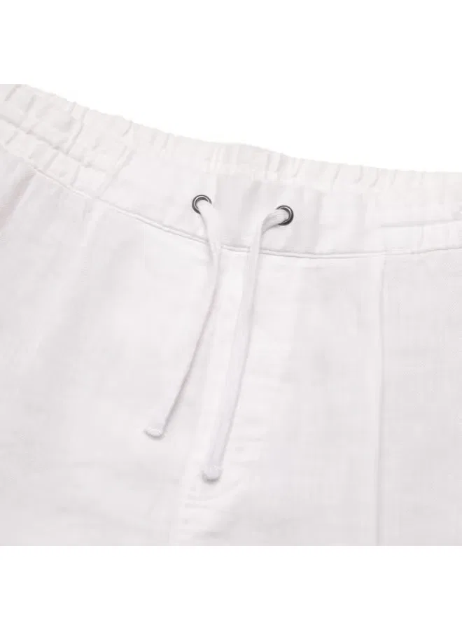 Шорты-бермуды дышащие из хлопка и льна с кулиской Zara, белый — фото 4