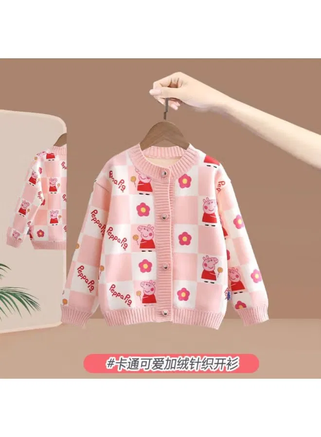 Кардиган детский утепленный с флисовой подкладкой Peppa Pig, розовый — фото 2