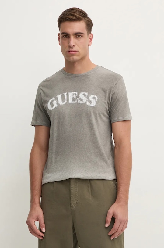 

Хлопковая футболка Guess, серый