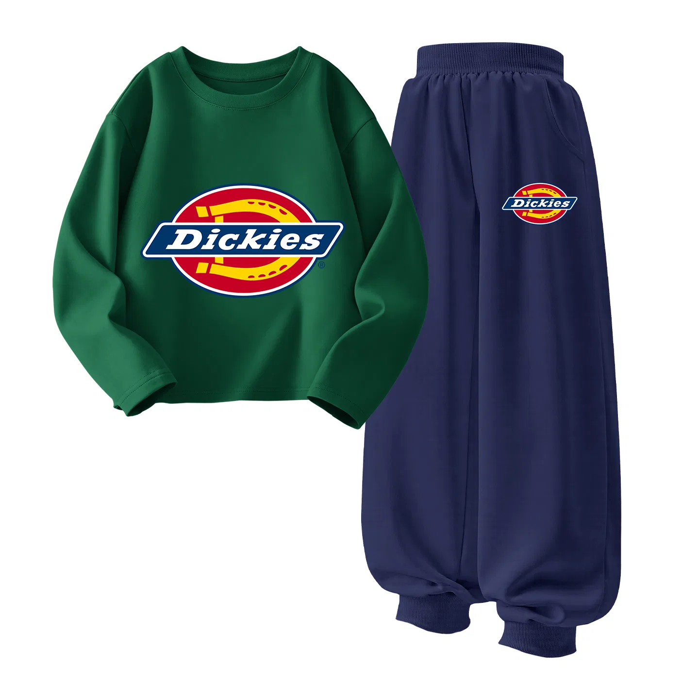 Детский спортивный комплект с логотипом Dickies, Vintage Green/Navy Blue