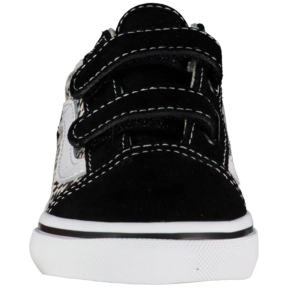 Детские кроссовки для девочек с липучками Old Skool V Vans, Black — фото 2