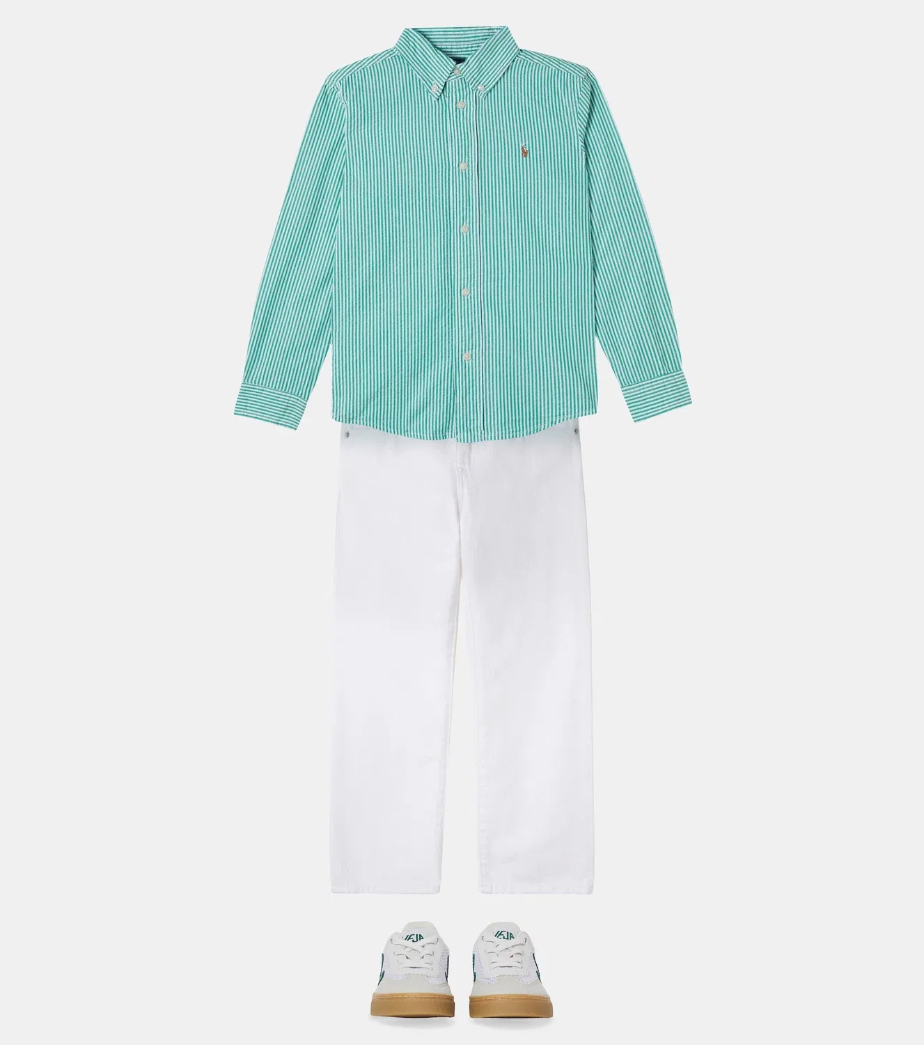 Рубашка с длинным рукавом Polo Ralph Lauren Kids, зеленый — фото 2