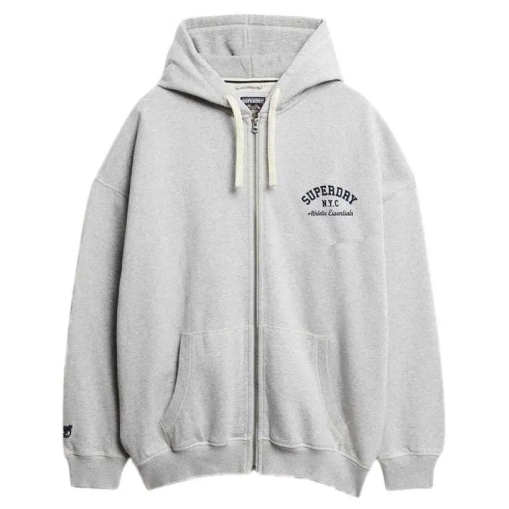Худи на молнии Athletic Ess Oversized Superdry, серый