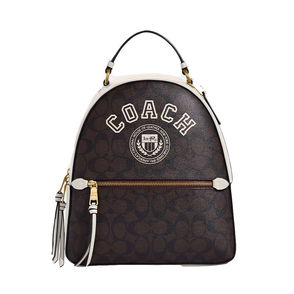 

Рюкзак Coach Outlet Jordyn with Varsity Motif, коричневый
