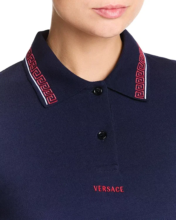Женское платье со смоковой талией Versace, Dark Navy — фото 3