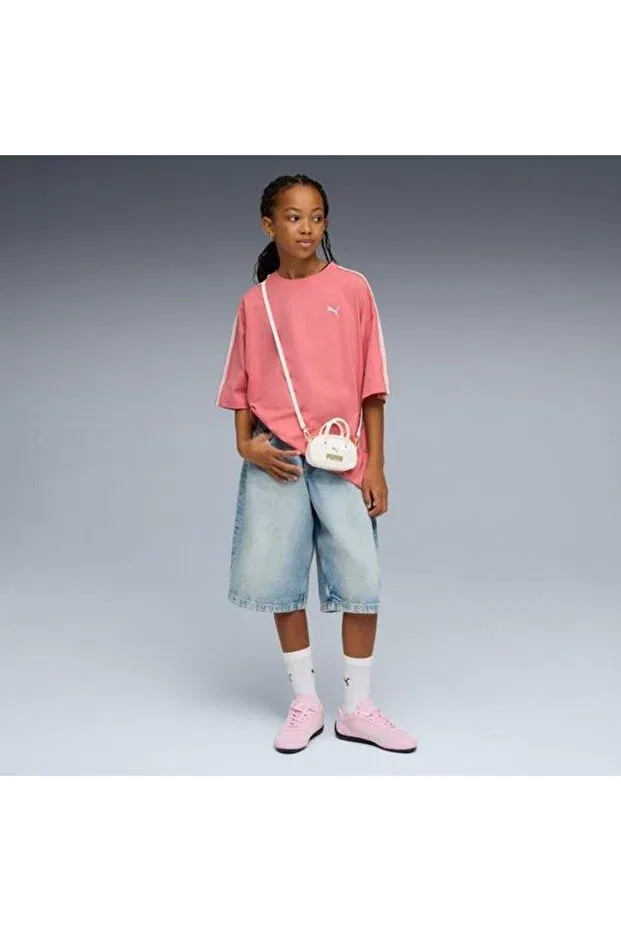 Детская футболка для девочек с принтом Oversized D Graphic Puma, Pink — фото 3