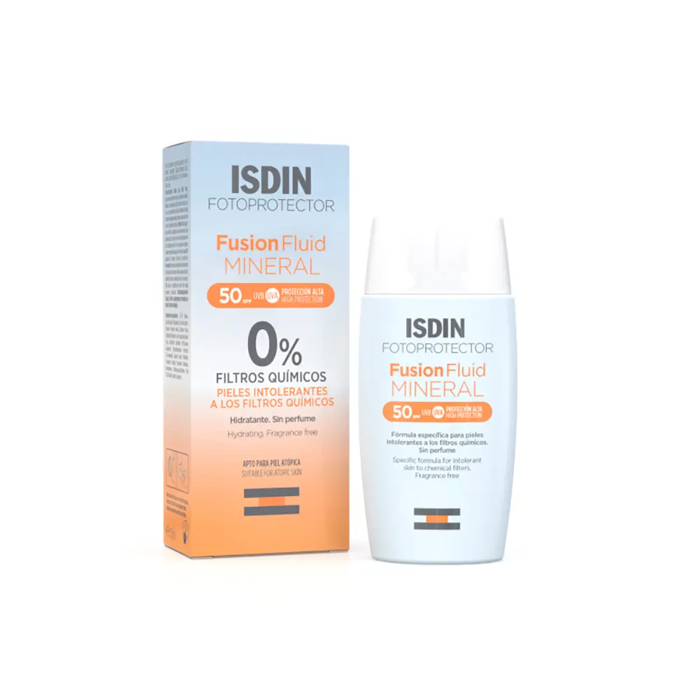 Солнцезащитный крем Fotoprotector Fusion Fluid Mineral 0% Filtros Químicos Spf50 Isdin, 50 мл — фото 2